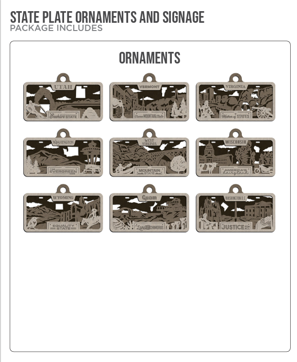 Adorable State Plate Rear View Mirror Hangers - Available for All 50 States List #2