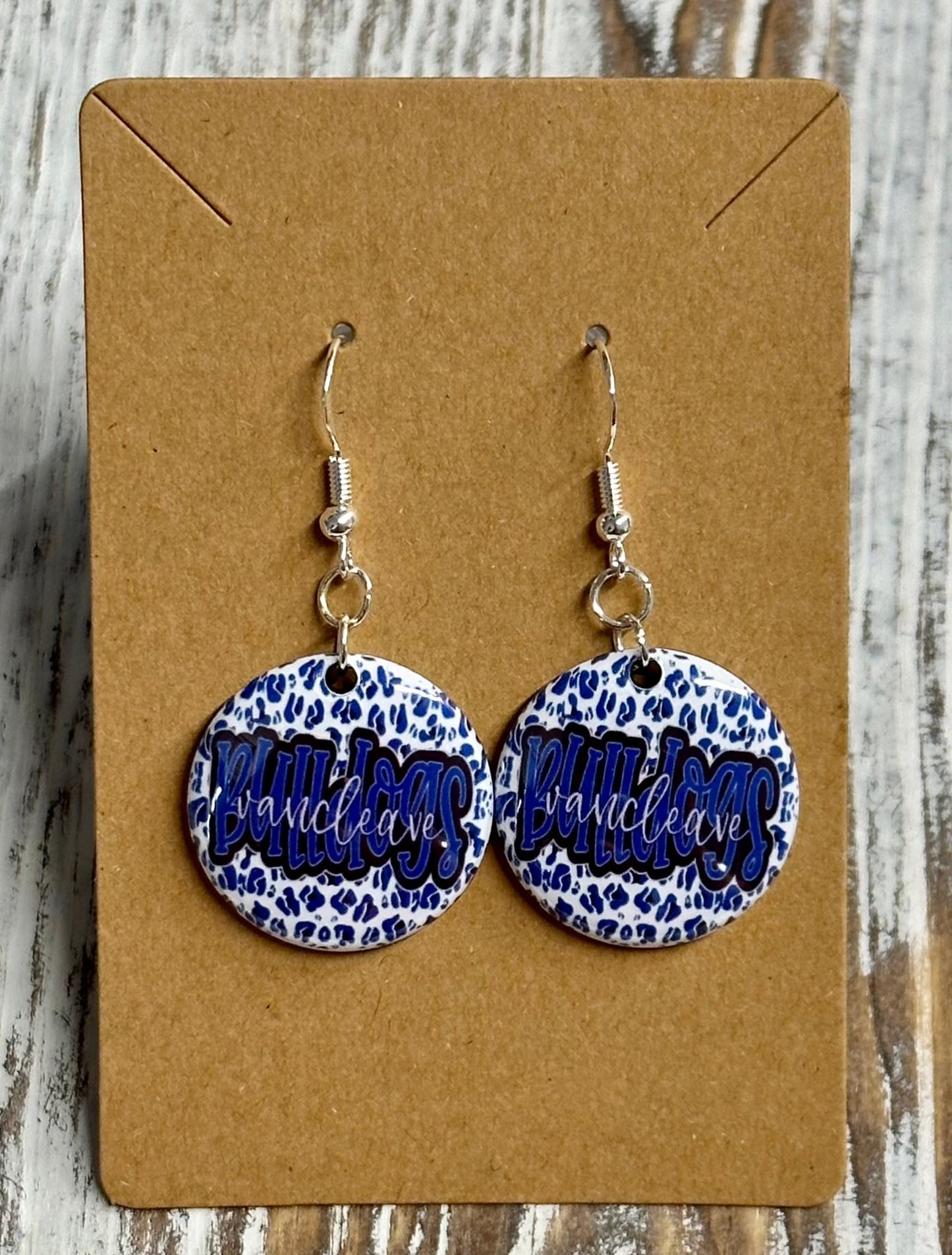 Vancleave Bulldogs leopard earrings