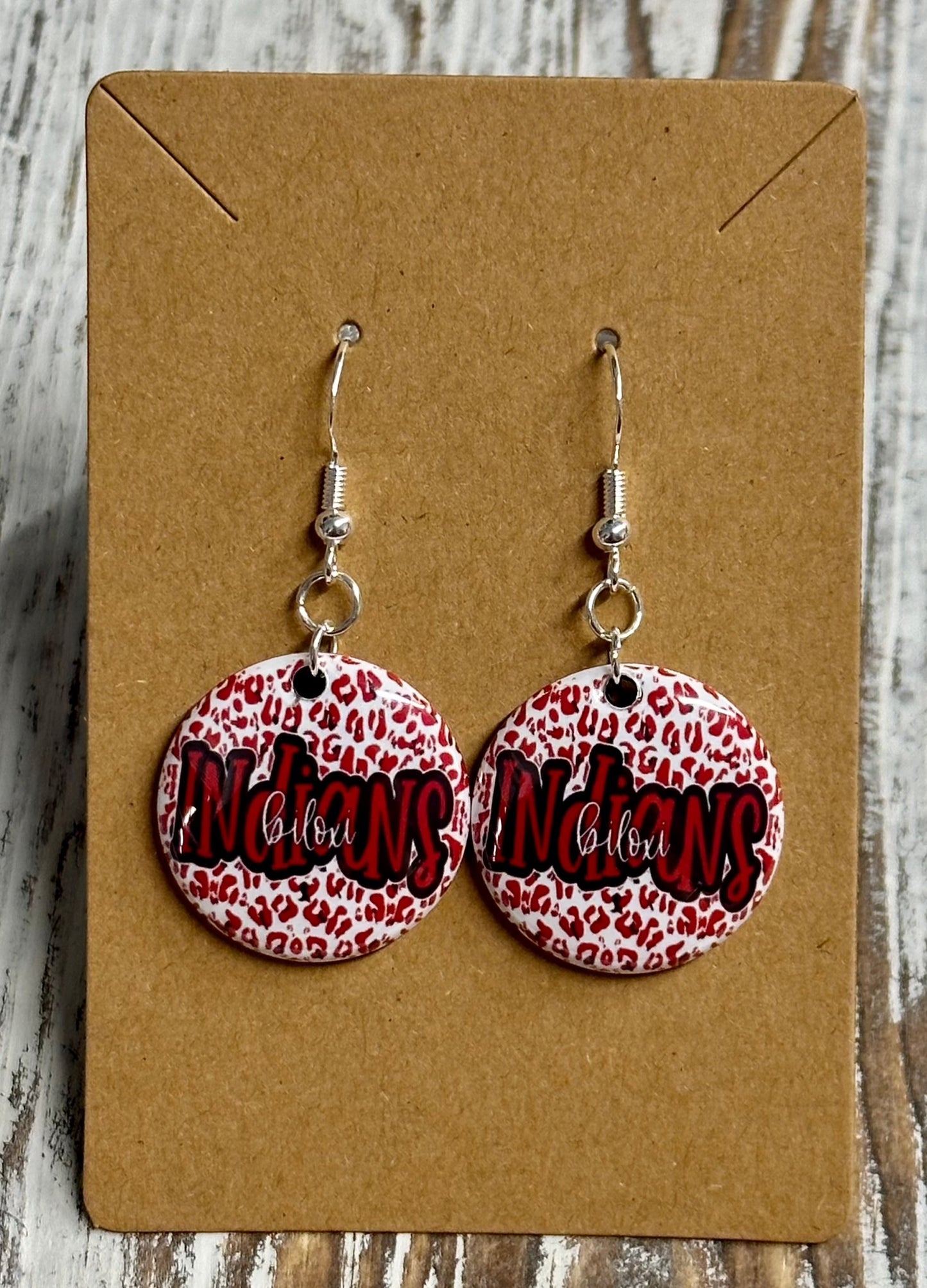 Biloxi Indians Leopard Print Earrings