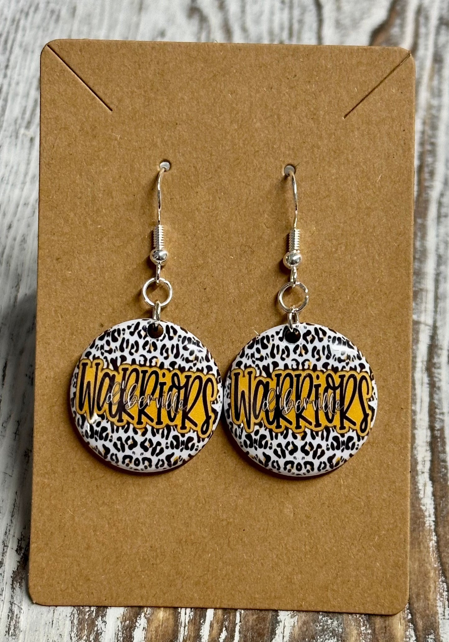 D'Iberville Warriors leopard earrings