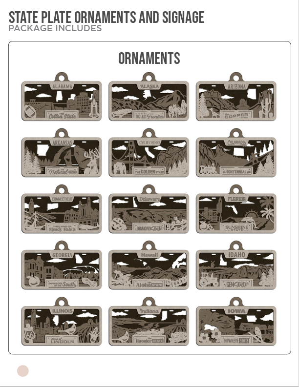 Adorable State Plate Rear View Mirror Hangers - Available for All 50 States List #2