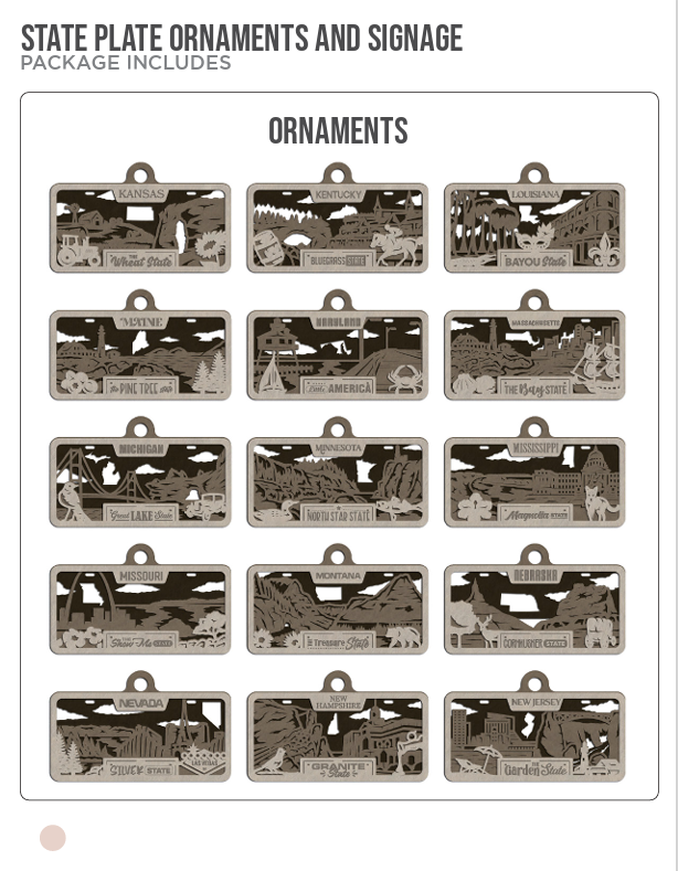 Adorable State Plate Rear View Mirror Hangers - Available for All 50 States List #2