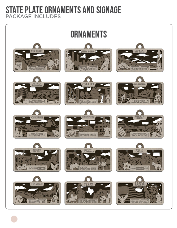 Adorable State Plate Rear View Mirror Hangers - Available for All 50 States List #1