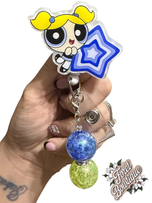 Blue Girl with beads